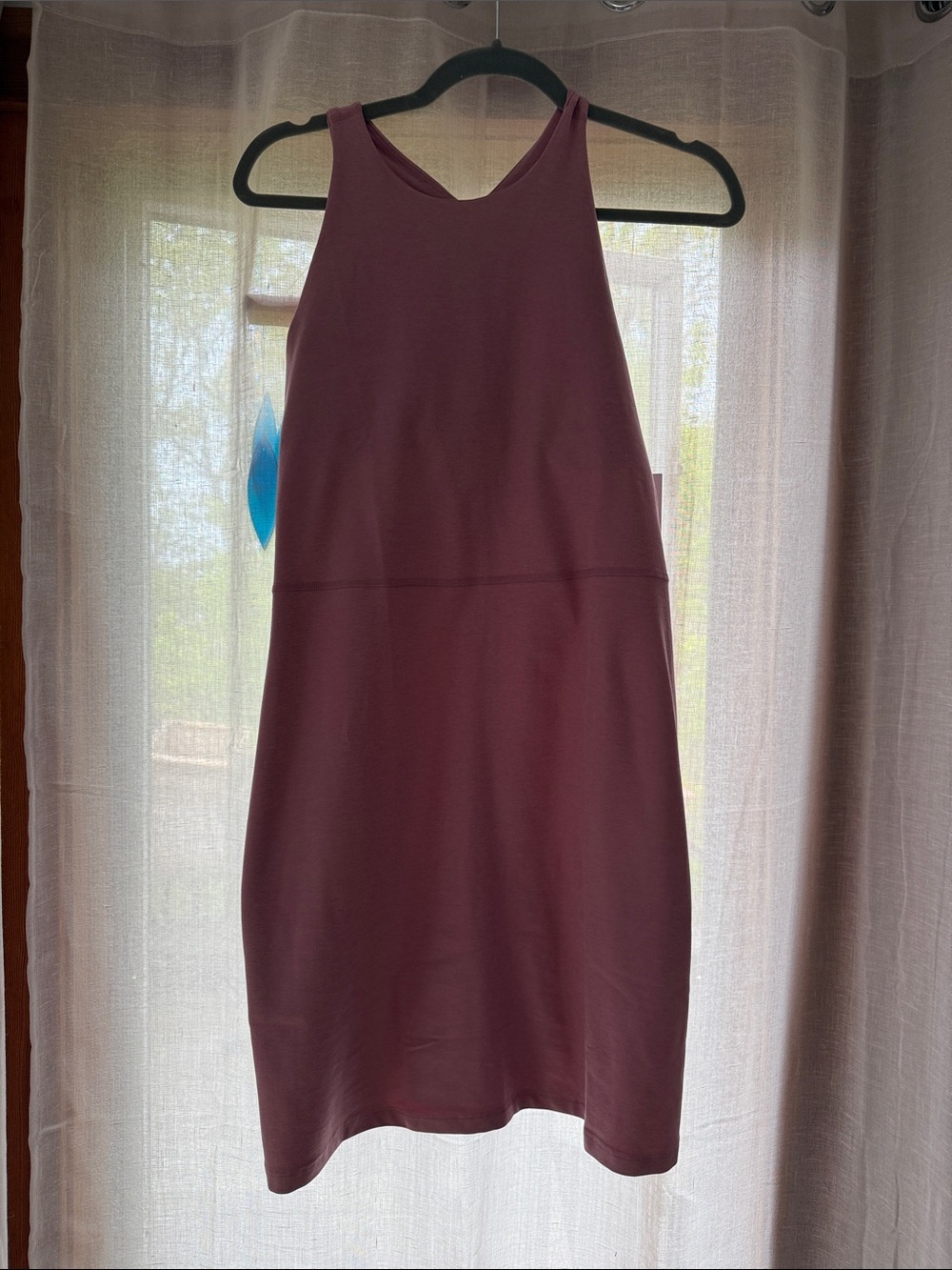 Beyond Yoga Sleeveless Shift Dress - Mauve Plum